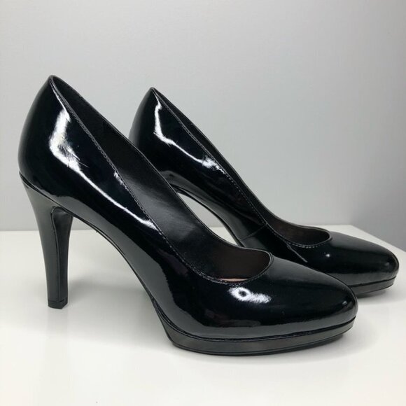 Franco Sarto Darren Black Almond Toe Heels Size 6 - Picture 3 of 7